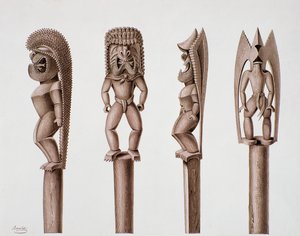 Figuren van de Sandwich Eilanden, ca. 1824